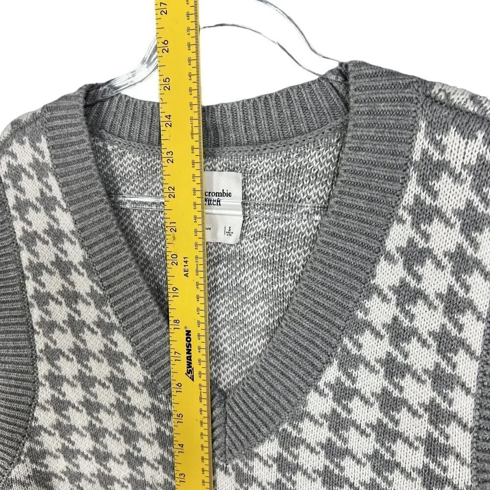 Abercrombie & Fitch Womens S Houndstooth Soft Knit Sweater Vest Cottagecore - Picture 9 of 13